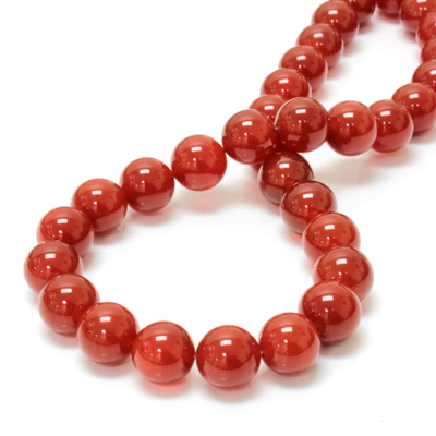 Gemstone Bead - Smooth Round 12MM CORNELIAN