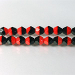 Czech Glass Fire Polish Bead - Round 06MM RED/BLACK