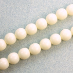 Czech Pressed Glass Bead - Smooth Round 08MM IVORY