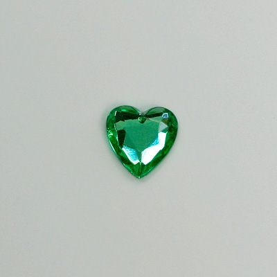 Glass Flat Back Rose Cut Fancy Foiled Stone  - Heart 09x8MM PERIDOT