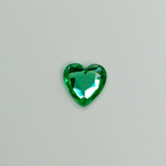 Glass Flat Back Rose Cut Fancy Foiled Stone  - Heart 09x8MM PERIDOT