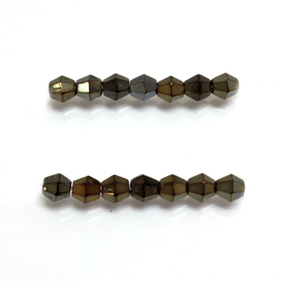 Czech Glass Fire Polished Bead - Bicone 04MM IRIS BROWN