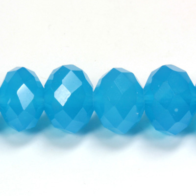 Chinese Cut Crystal Bead - Rondelle 09x12MM OPAL AQUA