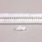 Czech Pressed Glass Bead - Smooth Rondelle 6MM WHITE OPAL