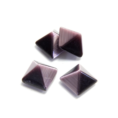 Fiber-Optic Cabochon - Pyramid Top 10x10MM CAT'S EYE PURPLE