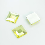 Plastic Flat Back Foiled Rose Cut Rhinestone - Square 12x12MM JONQUIL