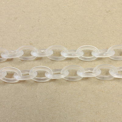 Plastic Chain Smooth Oval Link 13x9MM Matte CRYSTAL