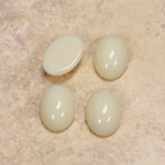 Glass Medium Dome Opaque Cabochon - Oval 14x10MM IVORY