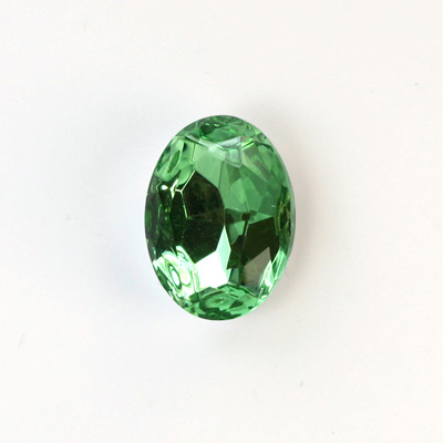 Glass Point Back Foiled Tin Table Cut (TTC) Stone - Oval 18x13MM PERIDOT