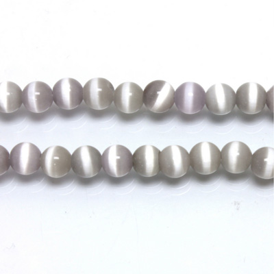 Fiber-Optic Synthetic Bead - Cat's Eye Smooth Round 05MM CAT'S EYE LT GREY