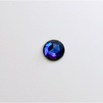 Glass Flat Back Foiled Rauten Rose - Round 08MM BERMUDA BLUE Coated