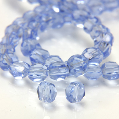 Chinese Cut Crystal Bead - Round Disc Side Drilled 04MM LIGHT SAPPHIRE