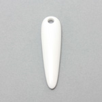 Plastic Pendant - Opaque Color Smooth Pear 46x12MM CHALKWHITE