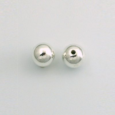 Metalized Plastic Smooth Bead - Round 10MM SILVER