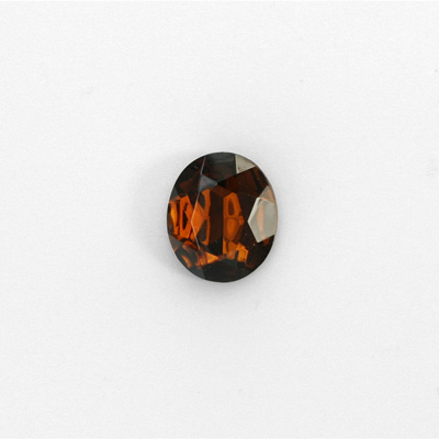 Glass Point Back Foiled Tin Table Cut (TTC) Stone - Oval 12x10MM SMOKE TOPAZ