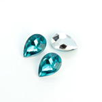 Plastic Point Back Foiled Stone - Pear 14x10MM ZIRCON