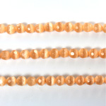Fiber Optic Synthetic Cat's Eye Bead - Round Faceted 04MM CAT'S EYE PEACH