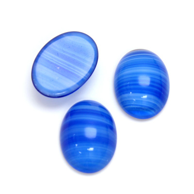 Glass Medium Dome Cabochon - Oval 18x13MM PORPHYR SAPPHIRE