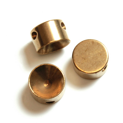 Brass Machine Made Bead - Engraved with Recess Round 08MM RAW BRASS