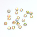 Glass Medium Dome Foiled Cabochon - Round 04MM CRYSTAL AB