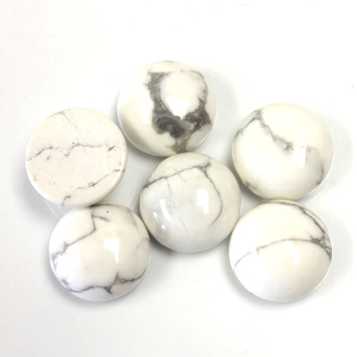 Gemstone Cabochon - Round 12MM WHITE HOWLITE