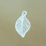 German Plastic Leaf Pendant with Loop - 19x11MM MATTE CRYSTAL