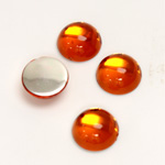 Plastic Flat Back Foiled Cabochon - Round 12MM TOPAZ