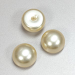 Glass High Dome Cabochon Pearl Dipped - Round 18MM WHITE