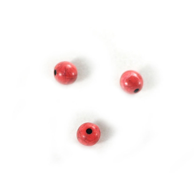 Plastic  Bead - Mixed Color Smooth Round 06MM CORAL MATRIX