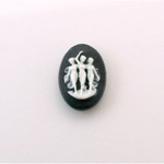 Plastic Cameo - 3 Muses Oval 18x13MM WHITE ON BLACK