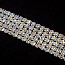 Rhinestone Banding with MC Chaton 5 Row - Round 19SS CRYSTAL-WHITE-SILVER