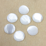 Fiber-Optic Flat Back Stone with Faceted Top and Table - Round 09MM CAT'S EYE WHITE