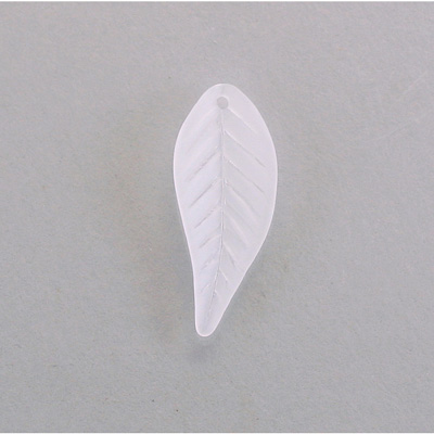 Plastic Leaf Pendant with Hole 28x11MM MATTE CRYSTAL