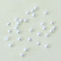Glass Medium Dome Cabochon Pearl Spray Finish - Round 03MM SNOW WHITE
