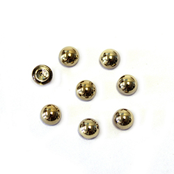 Glass Medium Dome Cabochon - Round 07MM Metallic Coated GOLD