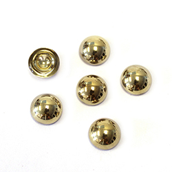 Glass Medium Dome Cabochon - Round 09MM Metallic Coated GOLD