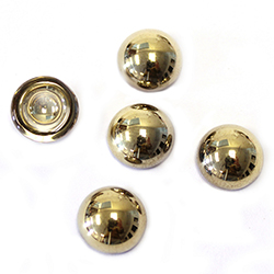 Glass Medium Dome Cabochon - Round 11MM Metallic Coated GOLD