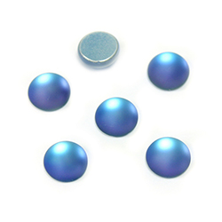 Glass Medium Dome Foiled Cabochon - Coated Round 09MM MATTE VULCANO