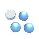 Glass Medium Dome Foiled Cabochon - Coated Round 13MM MATTE HELIO BLUE