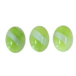 Glass Medium Dome Cabochon - Oval 18x13MM Moonlight with stripe GREEN #7176