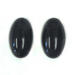 Glass Medium Dome Opaque Cabochon - Oval 24x14MM JET