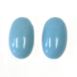 Glass Medium Dome Opaque Cabochon - Oval 24x14MM TURQUOISE (Dark Shade)