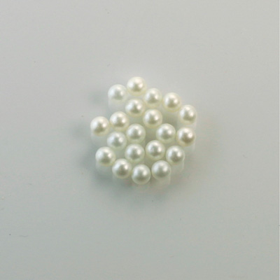 Czech Glass Pearl No-Hole Ball - 2.5MM WHITE 70401