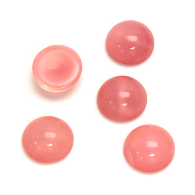 Glass Medium Dome Cabochon - Round 11MM MOONSTONE PINK