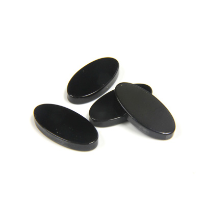 Gemstone Flat Back Flat Top Straight Side Stone - Oval 14x7MM BLACK ONYX