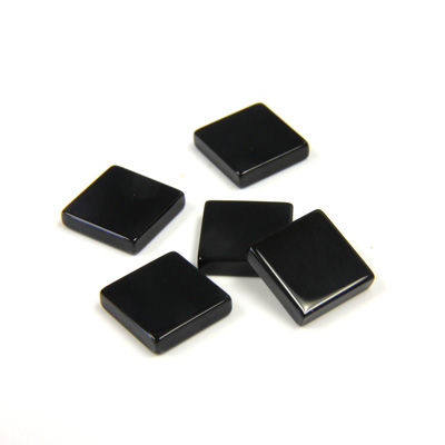 Gemstone Flat Back Flat Top Straight Side Stone - Square 08x8MM BLACK ONYX