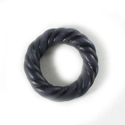 Plastic Bead - Twisted Round Ring 27MM INDOCHINE NAVY