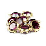 Preciosa Crystal Channel Connector - Prong-Set Setting with 2 Loops 39SS AMETHYST-GOLD