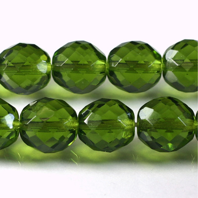 Czech Glass Fire Polish Bead - Round 14MM OLIVINE