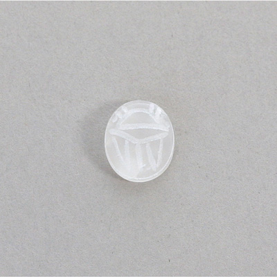 Gemstone Flat Back Carved Scarab 12x10MM MATTE CRYSTAL